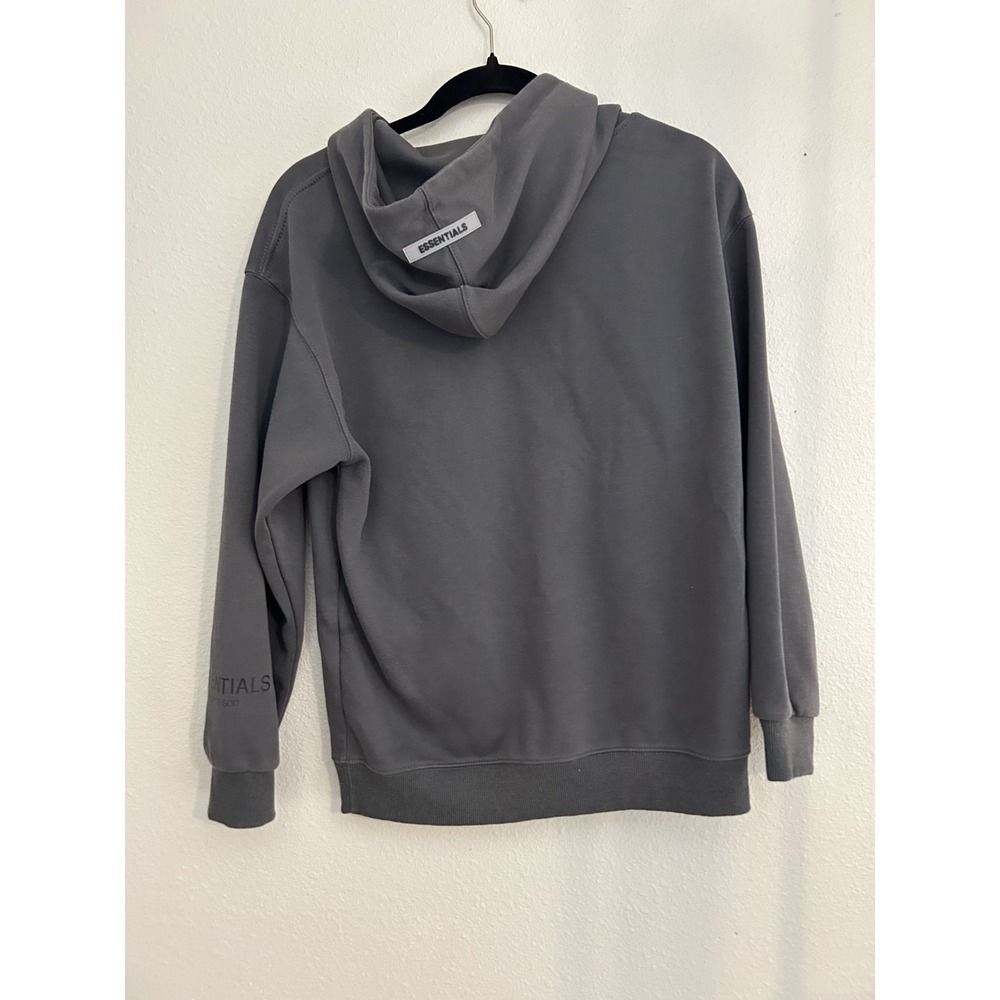 Fear of God Essentials Dark Gray Hoodie Pullover Cotton Logo Long Sleeve SMALL - Picture 3 of 11